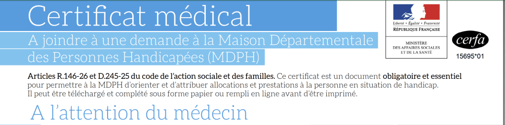 DOSSIER MDPH certificat medical